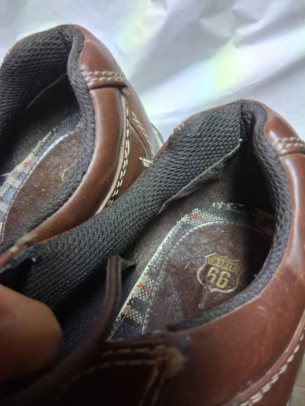 Route 66 Women's Vintagr Brown Leather Lace-Up Casual Slip-on. Sz 9 Preowned